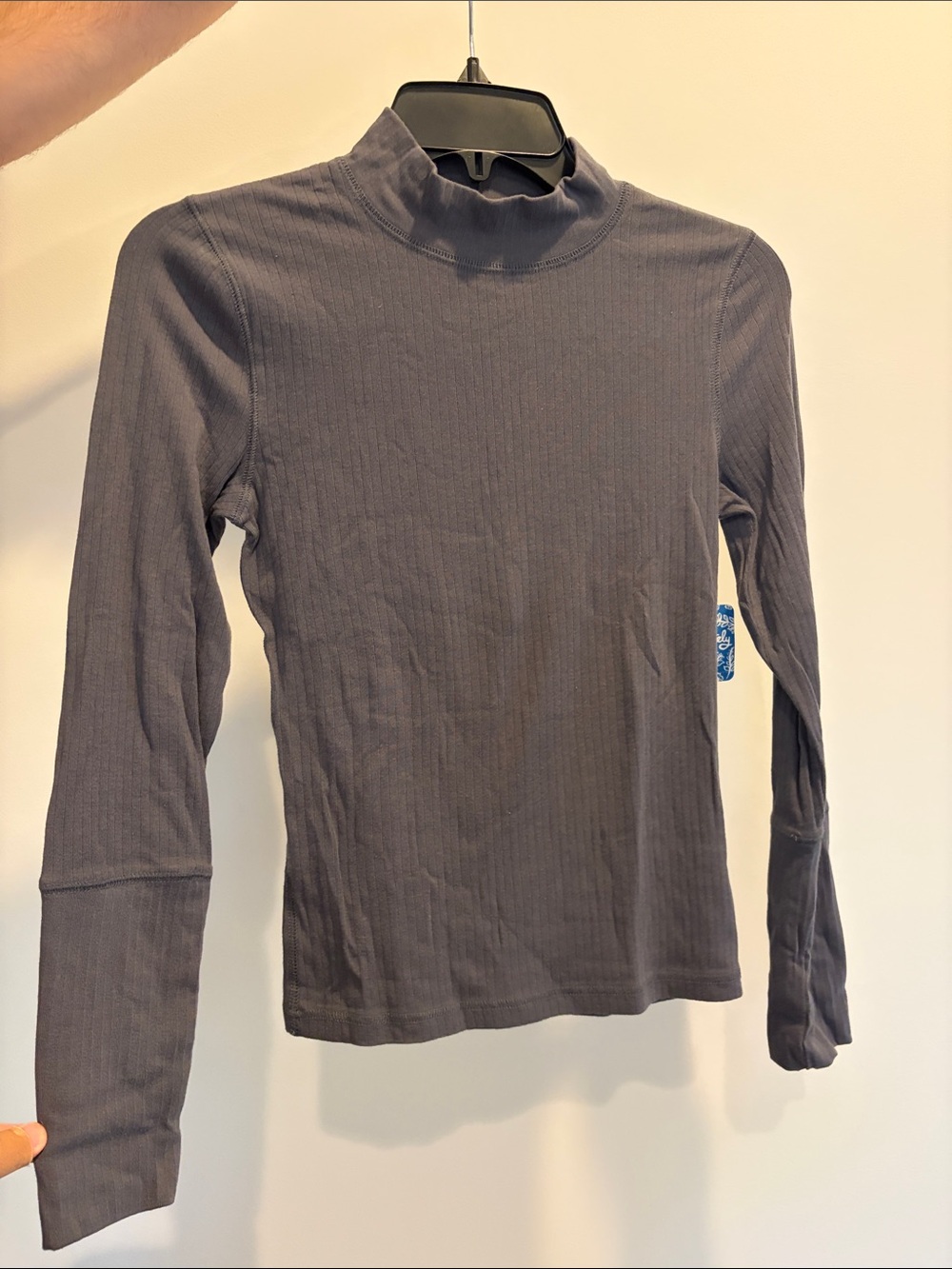 NWT Free People Intimately Slim Ribbed Turtleneck Sweater - Charcoal Gray